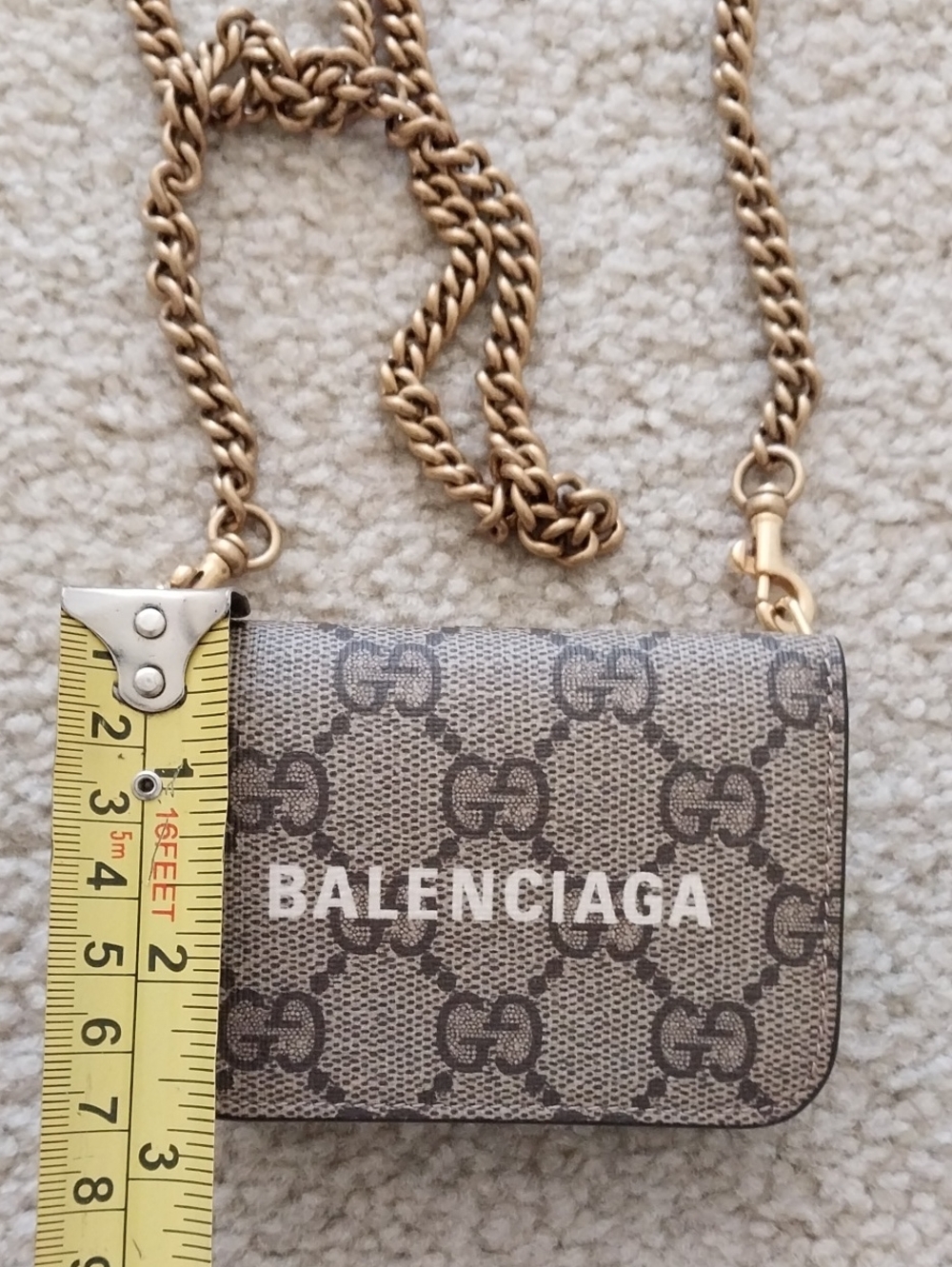 GUCCI X BALENCIAGA GG WEB SUPREME HACKER PROJECT WALLET ON CHAIN WOC - Picture 14 of 14